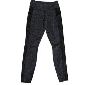 Athleta Womens Gray & Black Panel Leggings Size S